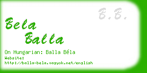 bela balla business card